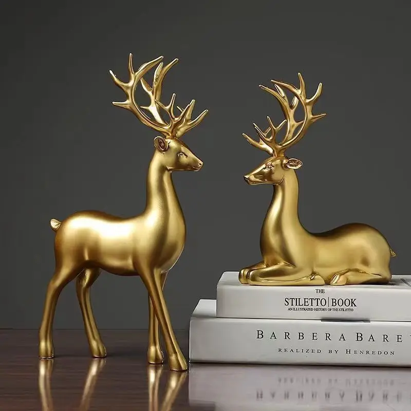 Interior Design Apartment - Statue de cerf debout et assis,