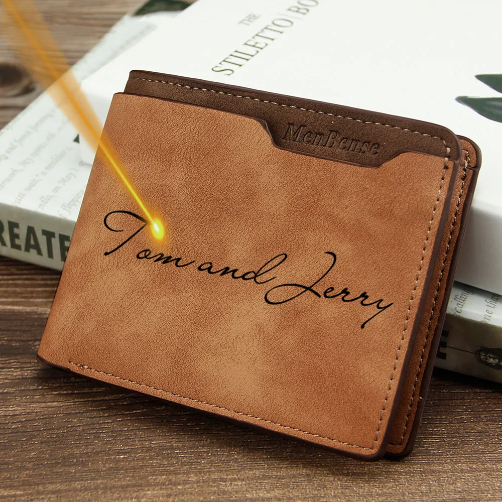Interior Design Name Card - Petit portefeuille mince personnalisé pour hommes,
