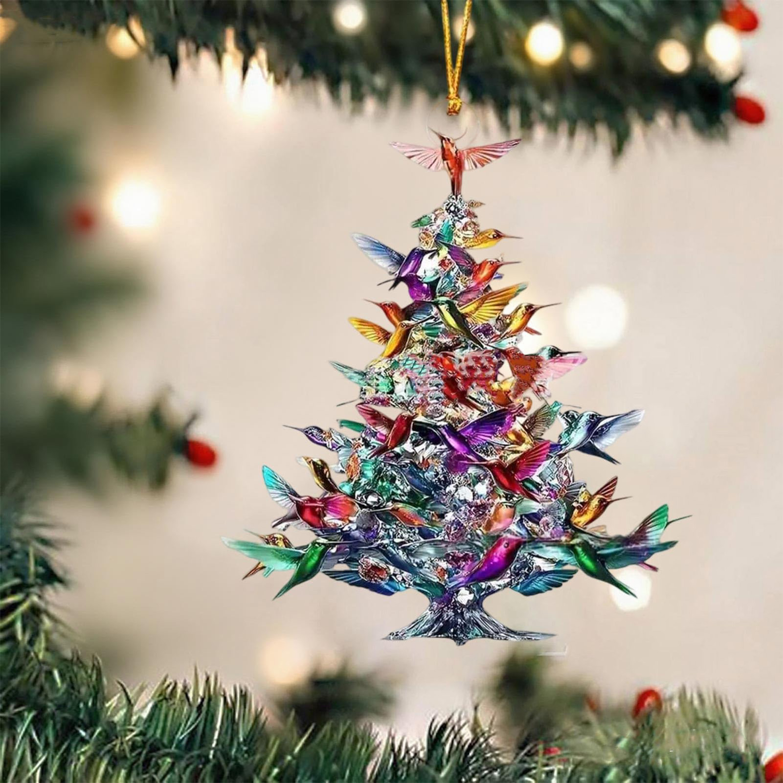 Interior Design Xmas - Ornements d'oiseaux en acrylique 2D de