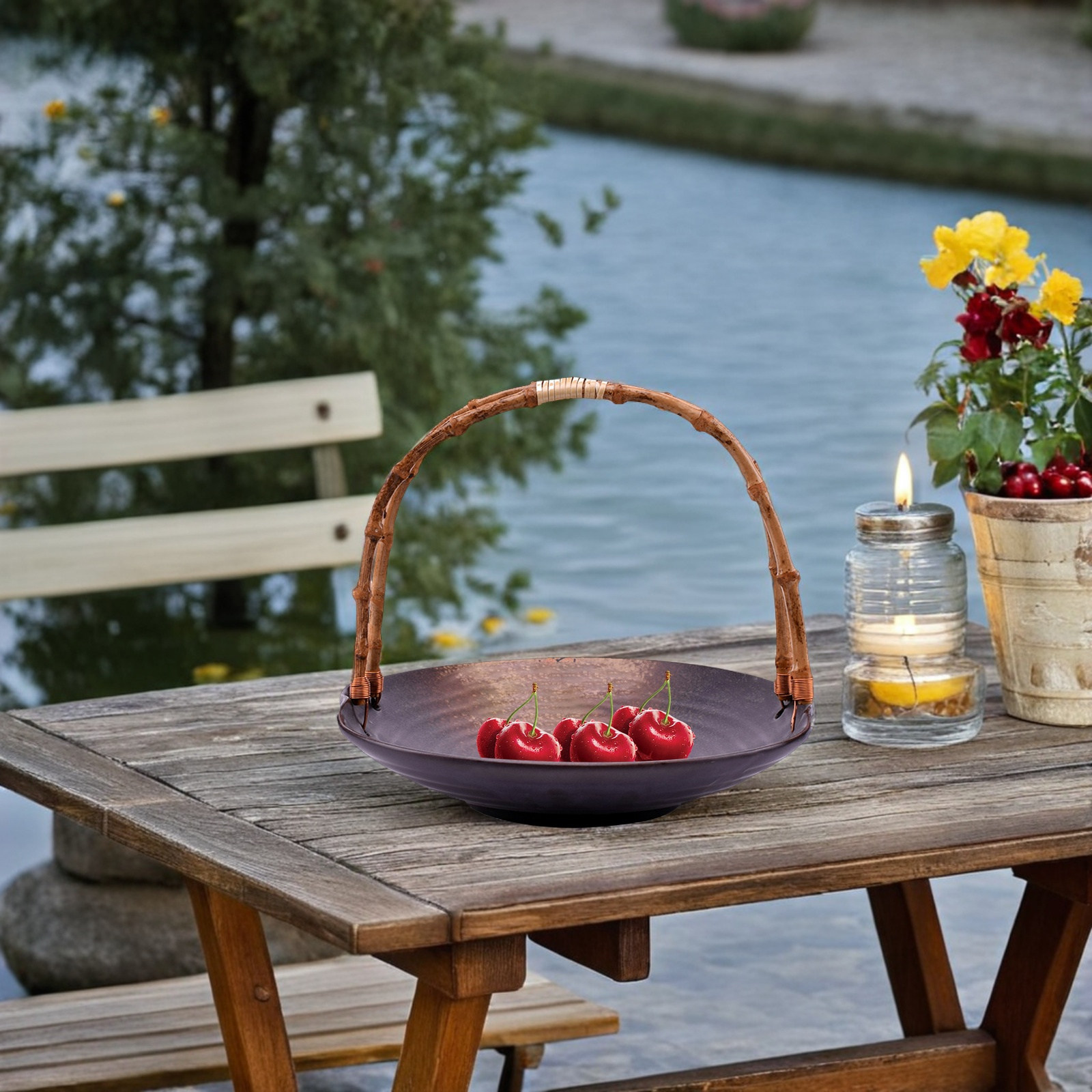 Rattan Tray Handle - Poignée de remplacement en rotin tressé