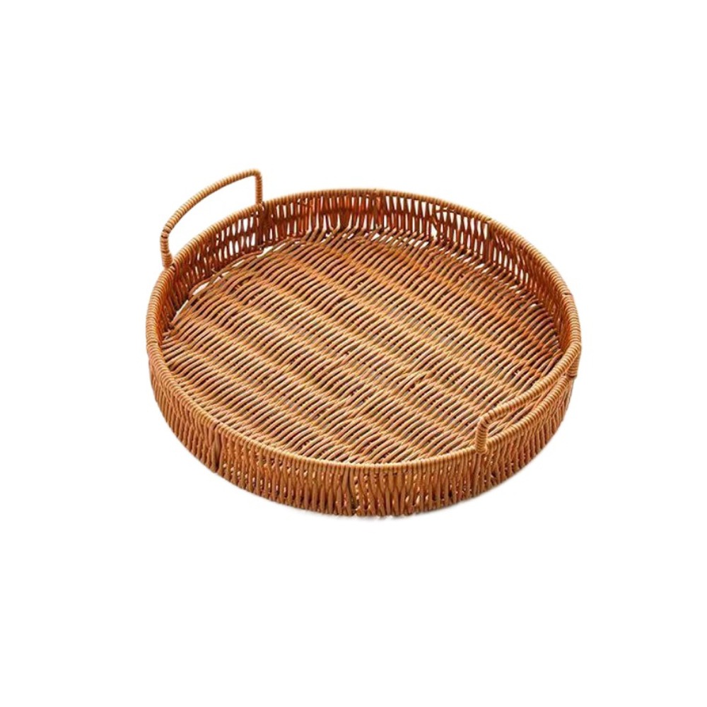 Rattan Tray Handle - Panier de rangement en plastique imitation