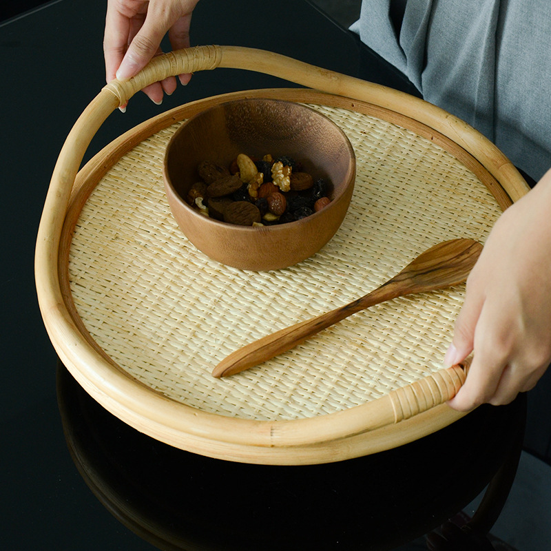 Plateau en rotin naturel tress - Rattan Tray Handle avis et prix