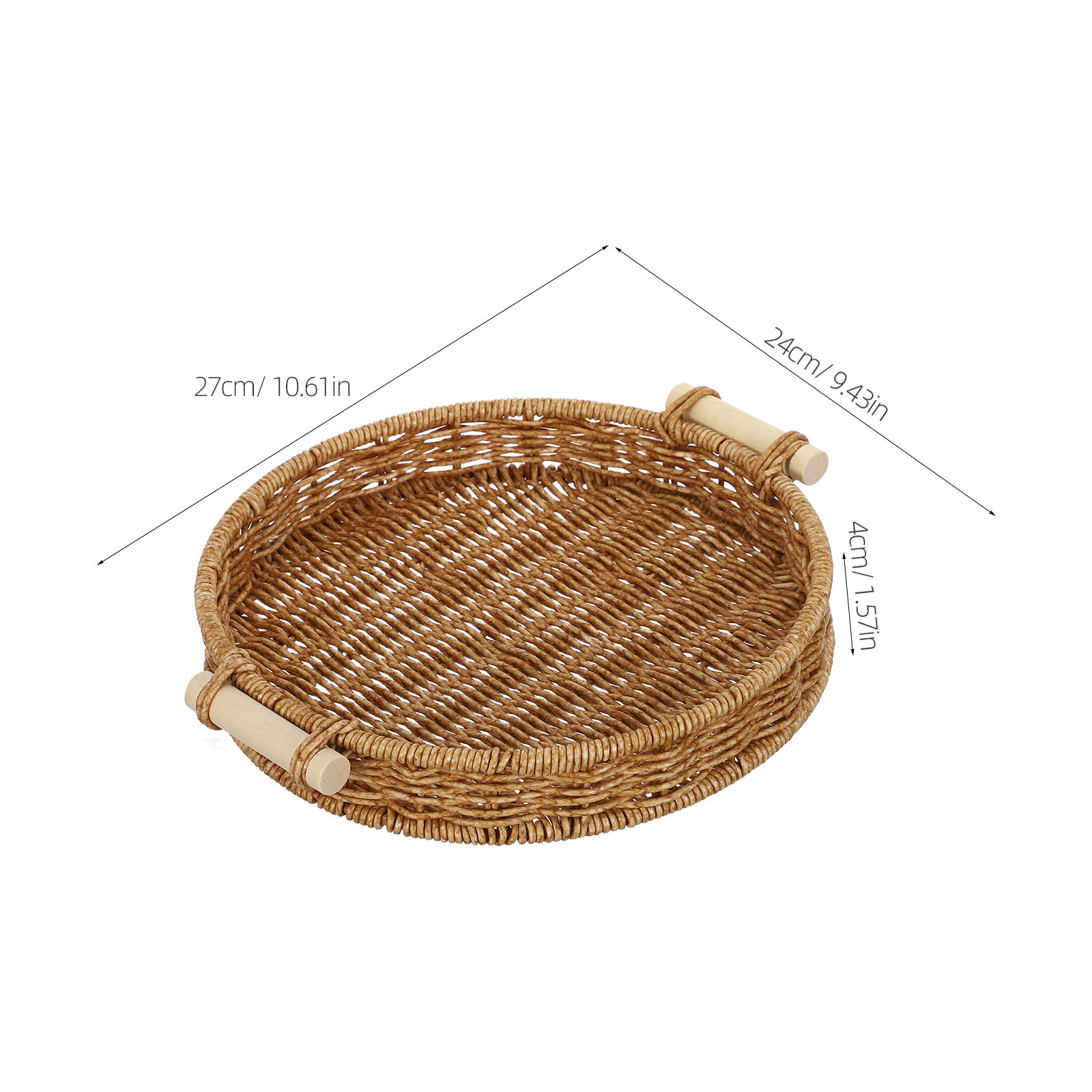 Panier à pain en rotin imitati - Rattan Tray Handle avis et prix