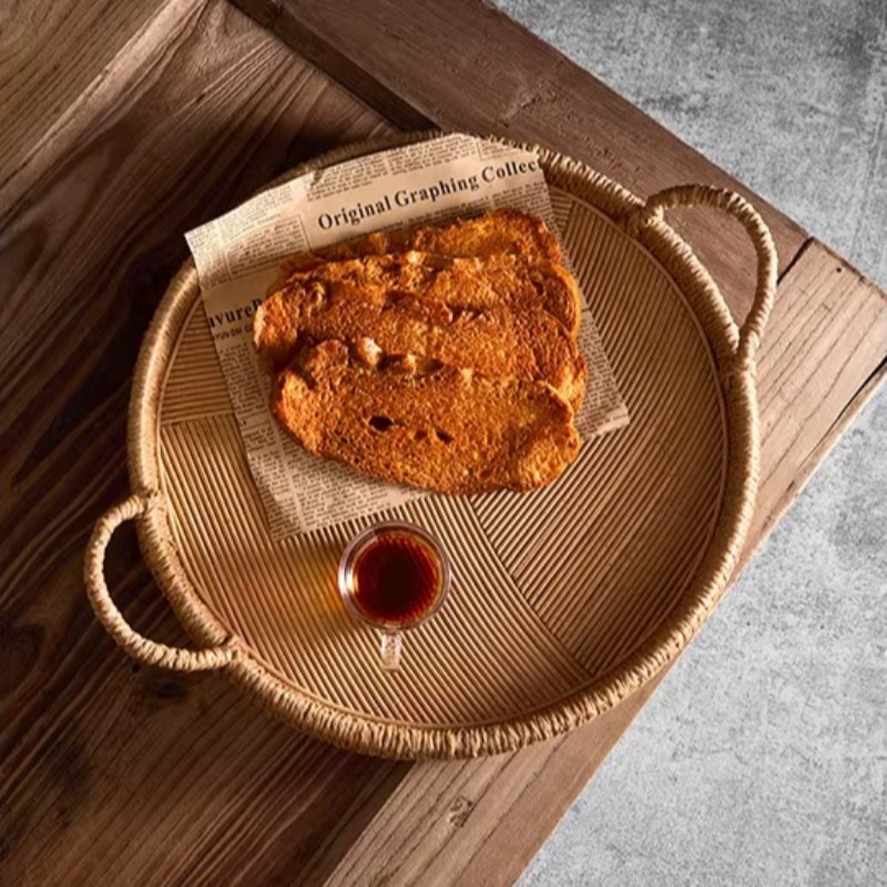 Plateau en rotin tissé à la ma - Rattan Tray Handle avis et prix
