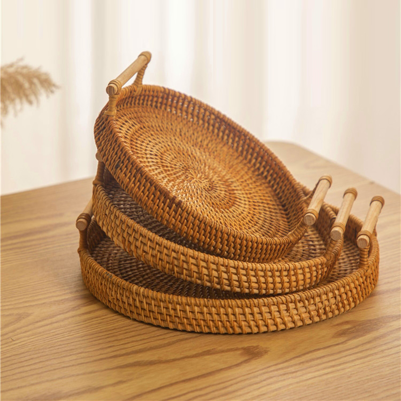 Panier de rangement avec poign - Rattan Tray Handle avis et prix