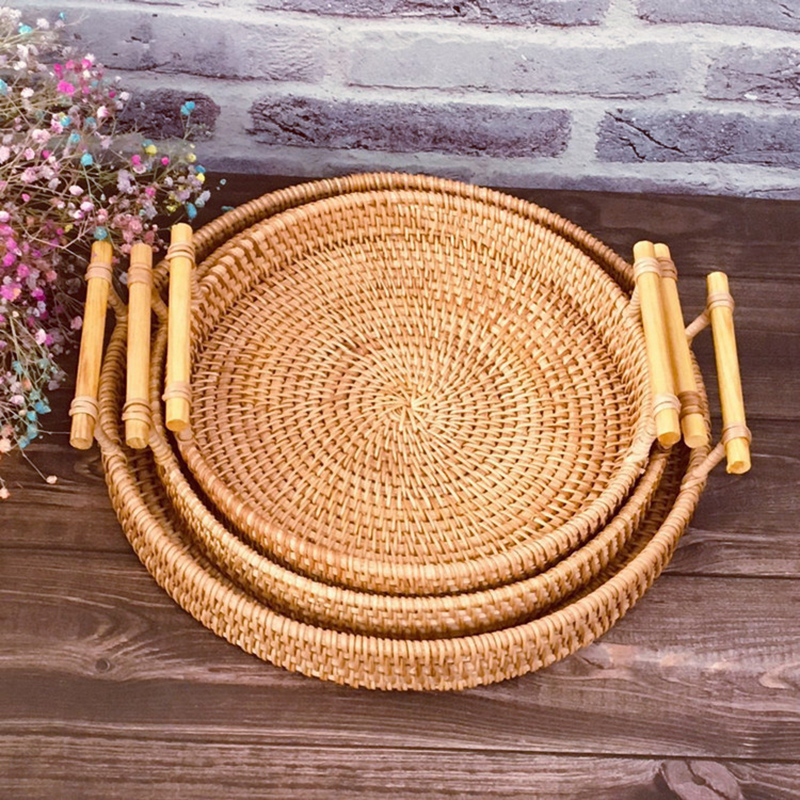 Panier de rangement avec poign - Rattan Tray Handle avis et prix