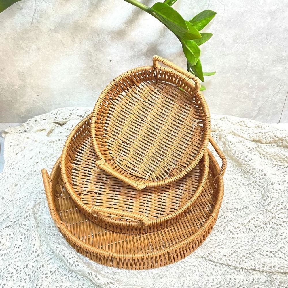 Panier de rangement en plastiq - Rattan Tray Handle avis et prix
