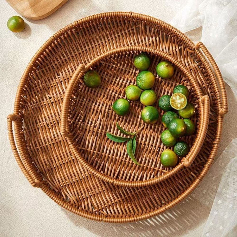 Panier de rangement en plastiq - Rattan Tray Handle avis et prix